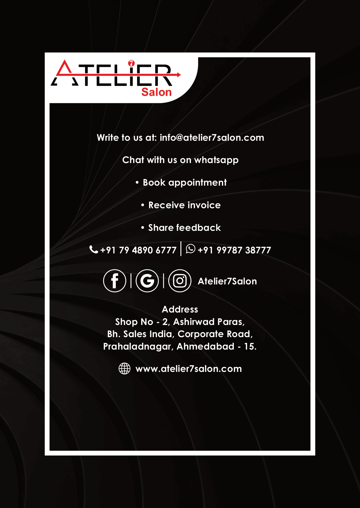 Atelier7 Salon Inside